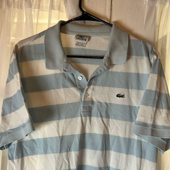 Lacoste Other - Lactose Men’s Cotton Striped Polo Shirt Size 6 (XL) P2P 21”X 26” Blue/White